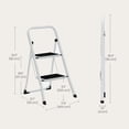thumbnail image 2 of SONGMICS Step Ladder, 2-Step Ladder, Folding Ladder, Safety Lock, Space-Saving Storage, Holds up to 330 lb, Cloud White, 2 of 6