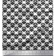 thumbnail image 1 of Soimoi Black Poly Georgette Fabric Flourish Damask Print Fabric by Yard 42 Inch Wide, 1 of 3