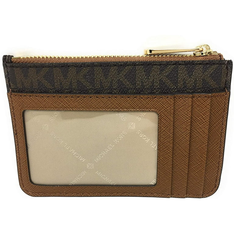 Michael Kors Black Saffiano Keychain mini wallet gold hardware