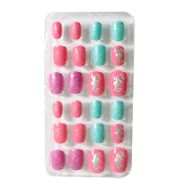 Vogacara 1 Juego de limas de longitud media para uñas de niños, prensa mate en palo, calcomanías de arte de Color sólido, suministros de salón, Kit Juegos de manicura Doce Vogacara CE011887-12