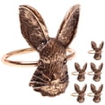 thumbnail image 1 of 6pcs Napkin Rings Thanksgiving Party Napkin Holders Metal Rabbit Serviette Rings, 1 of 9