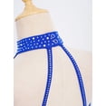 thumbnail image 6 of Hansber Kids Girls Latin Jazz Dance 2 Piece Outfit Rhinestone Crop Top and Tassel Feather Skirted Briefs Royal Blue 12, 6 of 7