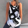 thumbnail image 5 of gakvbuo Plus Size Summer Tops For Women Tops Dressy Casual Women Printing Round-Neck Sleeveless Block Shirts Tunic Tee TopsWorkout Tops For Women, 5 of 7
