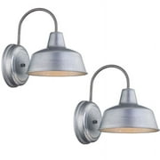 Pia Ricco 1-Light Outdoor Barn Light With Galvanized finish 2 Pack - 8.35"x10.65"x11"