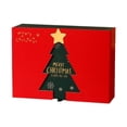 thumbnail image 1 of Caja de regalo de Navidad Caja de regalos de Navidad Patrón de árbol de Navidad Adorno rojo Vacío 20 cm x 18 cm x 8 cm, 1 of 9