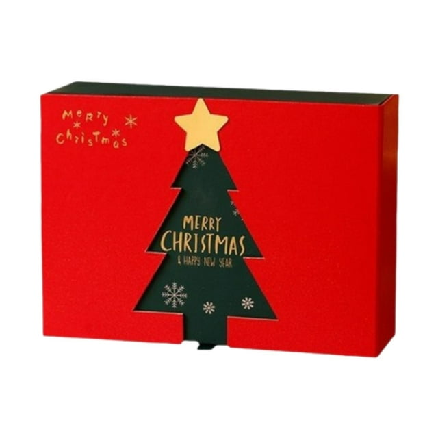 Caja de regalo de Navidad Caja de regalos de Navidad Caja vacía Envoltura con patrón de árbol de Navidad 29 cm x 21 cm x 9 cm