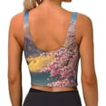 thumbnail image 3 of Kdxio Cherry Blossoms Print Workout Crop Tank Top for Women Racerback Yoga Tank Tops Athletic Sports Shirts Exercise Undershirts, 3 of 9