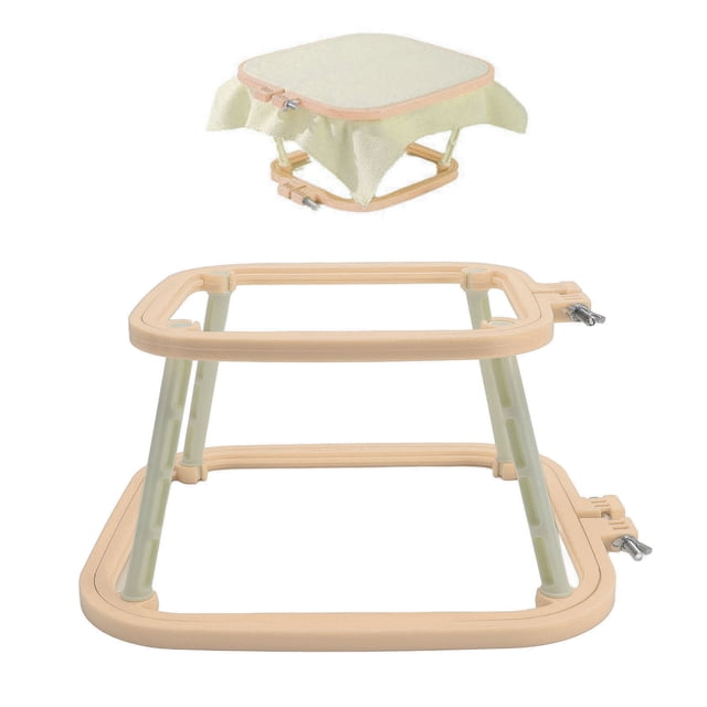 Double Layer Embroidery Hoop Tabletop Needlework Frame Holder, Secure Connection, Multi Purpose for Cross Stitch and Sewing, Compact and Portable with Most Scenarios Applicable