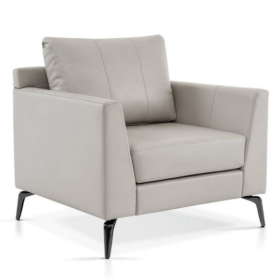 MCombo Modern Accent Chair, Faux Leather Upholstered Lounge Armchair, Single Sofa Chairs for Living Room Office 4629