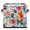 Multicolor 4, variant on CURLYOOT Patchwork Cube Storage Bin 11 Inch Fabric Storage Cube for Shelves Decorative Vintage Flowers Foldable Basket with Leather Handle for Closet Shelves Organizer