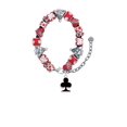 thumbnail image 2 of Silvertone Card Suit - Black Club Red Christmas Bead Bracelet, 2 of 4