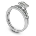 thumbnail image 3 of SuperJeweler 1/4 Carat Pave Halo Diamond Bridal Set in Sterling SilverFor Women, 3 of 4