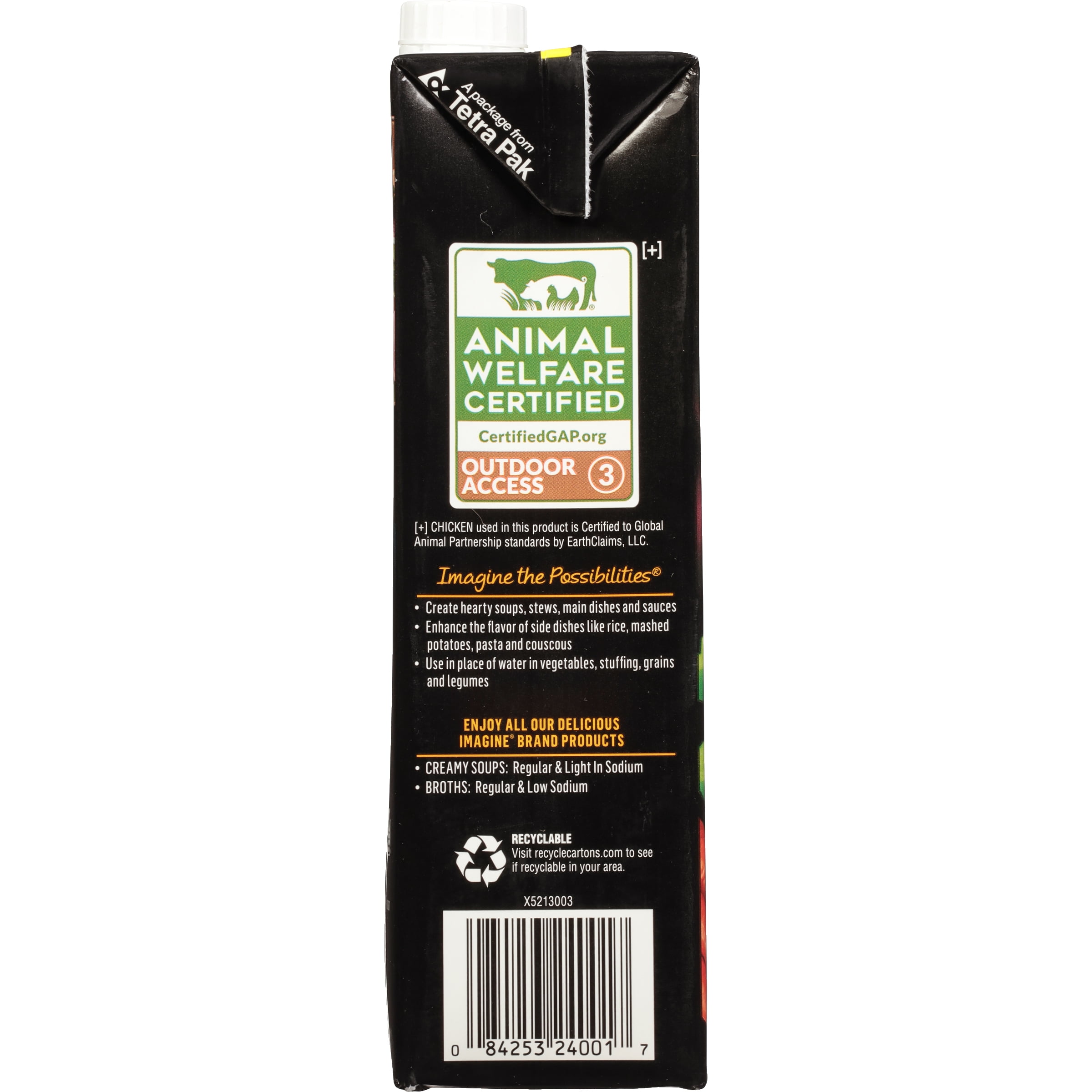 (3 pack) Imagine Organic Low Sodium Free Range Chicken Broth, 32 fl oz Carton