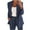 Dark Blue, variant on Ahabrexf Womens Business Blazer Pant Suit Set for Work 2 Piece Office Business Suit Set Slim Fit Blazer Pant