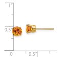 thumbnail image 6 of Auriga Fine Jewelry 14K Yellow Gold 5mm Citrine Stud - November Earrings for Women, 6 of 6