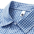 thumbnail image 5 of hoksml Men's Plaid Short Sleeve Button Down Shirts, Loose Fit Breathable Casual Shirt with Chest Pocket for Beach Daily Vacation, 5 of 6