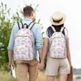 thumbnail image 4 of Disketp Easter Colorful Rabbit print Canvas Backpack Lightweight Travel Daypack Student Rucksack Laptop Backpack-Medium, 4 of 5
