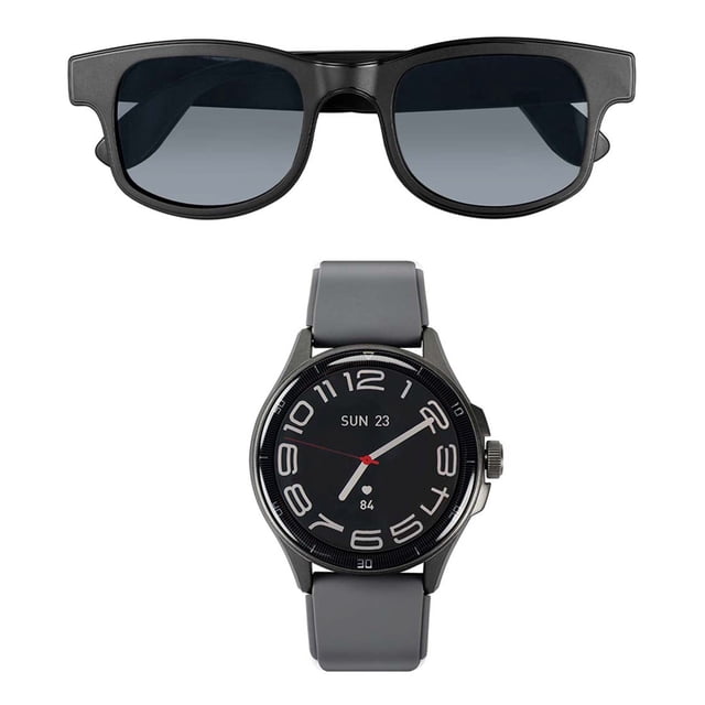 Combo Lennz audio glasses y Kronos Oblivion smartwatch STF color negro