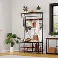 thumbnail image 1 of 5 in 1 Hall Tree with Bench and Shoe Storage, 39" Entryway Coat Rack with Shoe Bench, Adjustable Shelf, Hanging Rod & 9 Hooks, Coat and Shoe Rack for Hallway Mudroom Bedroom, 1 of 16