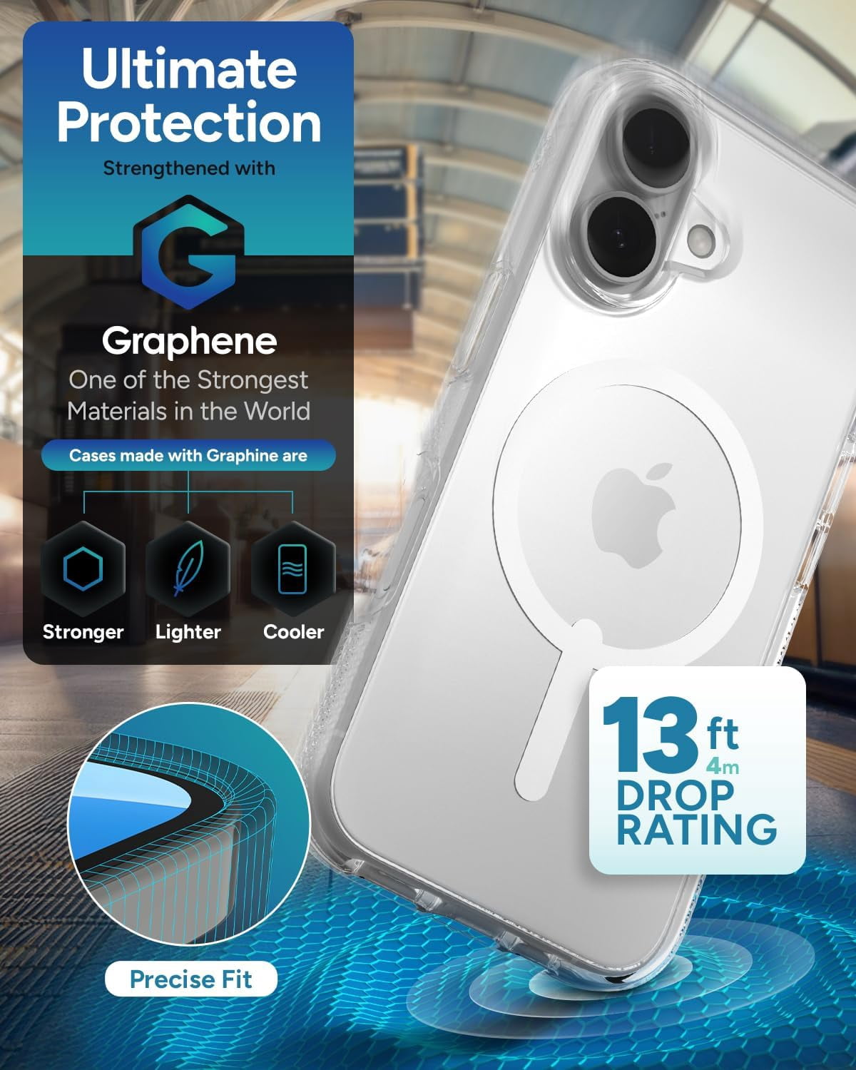 ZAGG Crystal Palace Snap Case for iPhone 16 Clear