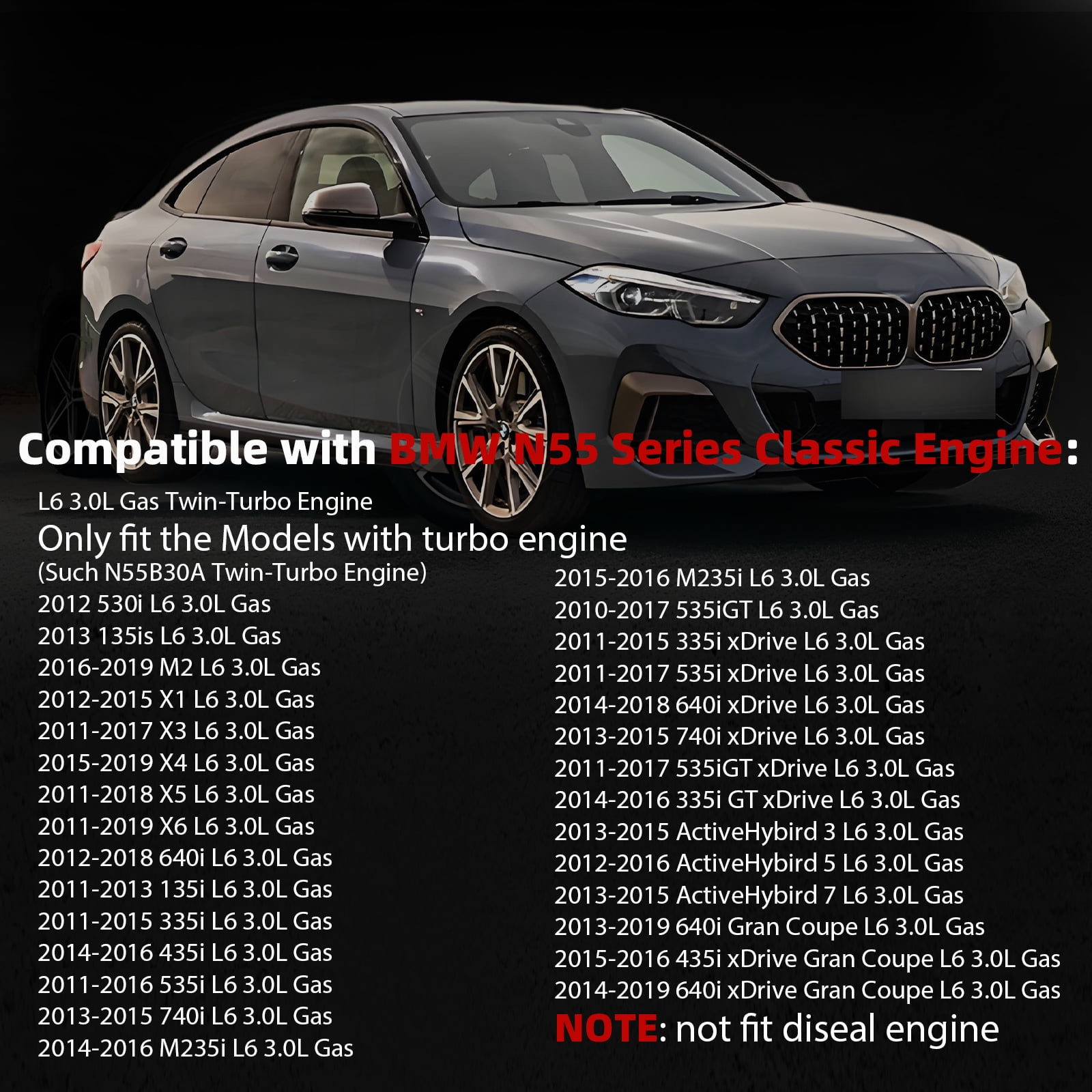 MITZONE Upgrade Performance All Aluminum N55 Valve Cover Kit Compatible with BMW 135i 135is 335i 435i 530i 535i 535iGT 535i 640i 740i xDrive 740Li M235i X1 X3 X4 X5 X6 3.0L 2010-2019 11127570292