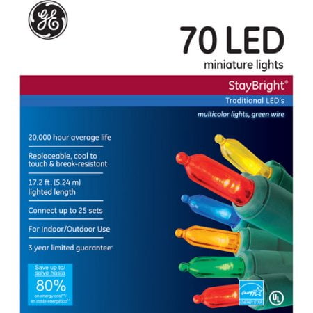 70ct Led Mini Staybright Ge Christmas String Lights Multicolor 70ct Led Mini Staybright Ge Christmas String Lights Multicolor