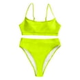 thumbnail image 5 of NINGMENG Bikinis for Women Summer Solid Color Spaghetti Strap Bra And Panty Set High Waisted Bottom Padded Two Piece Tankini Swimsuits For Women Bathing Suits,Yellow,M, 5 of 5