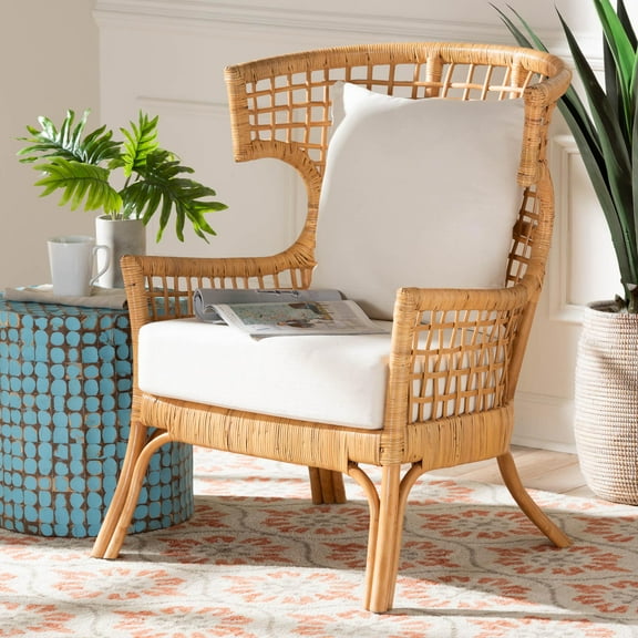 bali & pari Regina Boho Arm Chair, Light Honey