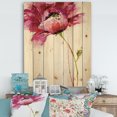 thumbnail image 2 of Designart 'Big Red Blossoms' Floral Print on Natural Pine Wood, 2 of 3