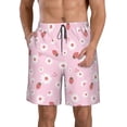 thumbnail image 1 of Balery Hand Drawn Strawberry Traje de Baño Estilo Hawaiano para Hombre, Shorts de Secado Rápido con Bolsillos-Large, 1 of 6