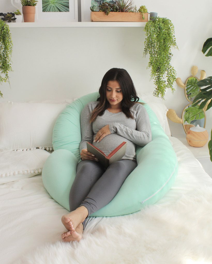 gray U Shaped Maternity Pillow for Pregnant Women with Cotton Cover Therapy Pregnancy Tool Gift 140x_80_cm Fablous Dream Full Body Pregnancy Pillow 