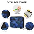 thumbnail image 3 of Accordion File Organizer with Zip Closure 13 Pockets Expanding File Folder Letter A4 Paper Document Organizer for Home Office Blue Batik Leaves Pattern, 3 of 7