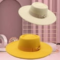 thumbnail image 2 of Elegant Round Top Fedora with Bow Wide Brim Jazz Hat for Men & Women Felt Cloche, 2 of 25