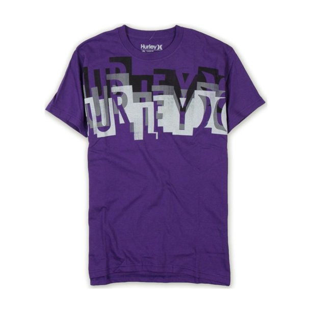 Hurley - Camiseta gráfica con capas para hombre, color morado, pequeña Hurley Camiseta gráfica