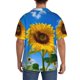 thumbnail image 3 of Fotbe Blue Sky Sunflower Camisa Estampada de Manga Corta para Hombre, Casual de Verano, Estilo Playero, Sin Arrugas-4X-Large, 3 of 5