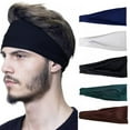 thumbnail image 2 of 2 Pack Sport Headbands for Men Workout Hair Band Athletic Sweatbands Non-Slip Moisture Wicking Unisex Head Bands for Running Cycling Training, 2 of 8