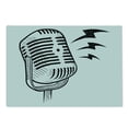 thumbnail image 2 of Hipster Cutting Board, Retro Microphone Communication and Media Concept Radio Show Speech Talk Podcast, Decorative Tempered Glass Cutting and Serving Board, Large Size, Black White, by Ambesonne, 2 of 5