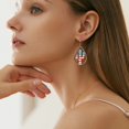thumbnail image 4 of QIQUWOHUL Wooden Hollow Droplets American Independence Day Earrings July 4ths Sunflower Earrings, 4 of 9