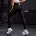 thumbnail image 2 of TGPMGRZ Scrunch Workout Leggings for Women High Waisted Lifting V Back Waist Seamless Gym Yoga Leggings Black Size L, 2 of 7