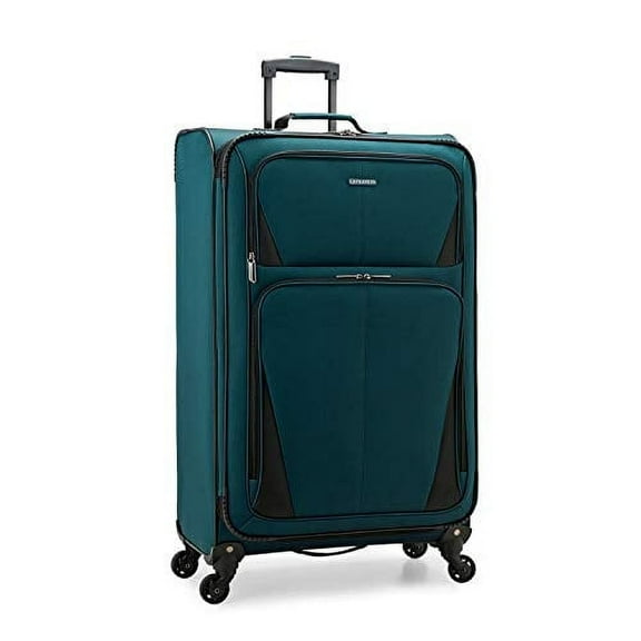 U.S. Traveler Aviron Bay Expandable Softside Luggage with Spinner Wheels, Teal, 31" Checked Large