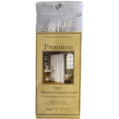 Super Clear Standard Size 4 Gauge Magnetized Shower Curtain Liner Made with Mold Mildew and Bacteria Resistant Vinyl