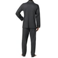 thumbnail image 3 of Hanes Men's Pajamas Cotton X-Temp Long Sleeve Shirt & Pants Knit Pjs Lounge Set - Grey (X-Large), 3 of 7