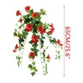 thumbnail image 2 of Artificial Morning Glory Wall Hanging Decoration | 12 Fork Petunia Silk Flowers | Realistic Lifelike Design | 23 Flowers + 2 Buds | 65.5cm Long | Indoor Outdoor Decor | Multiple Colors Available, 2 of 6