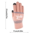 thumbnail image 3 of Luxalzxs Women Christmas Double Layer Fawn Pattern Thick Warm Gloves Knitting Wrist Gloves Mittens, 3 of 3