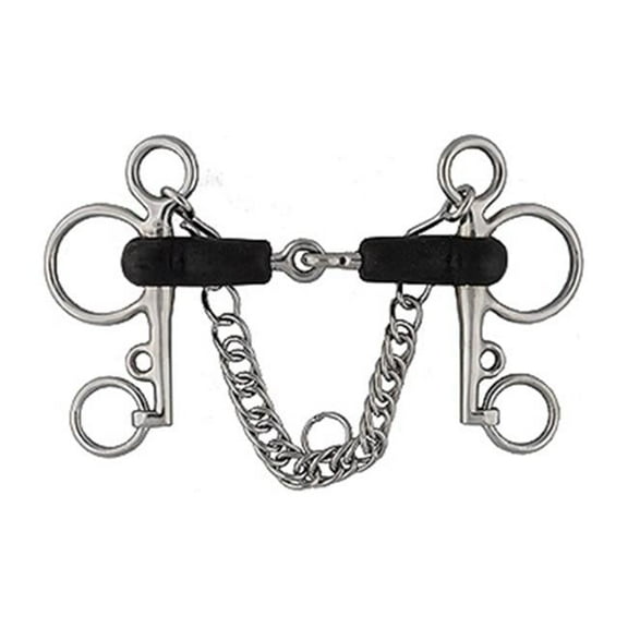 Jacks 212501R-5 5 in. Stainless Steel & Rubber Mouth Pelham Bit