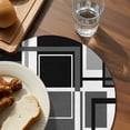 thumbnail image 3 of Black Grey Geometric Round Placemats Set of 6 for Dinning Tables,Heat-proof Braided Table Mats 13 Inch,Gray Abstract Striped Art Washable Place Mat for Kitchen Restaurant Party Decor Table Setting, 3 of 9