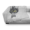 thumbnail image 3 of Geek Soft Flannel Fleece Throw Blanket, Hand-Drawn Cat Illustration in Greyscale Color with Glasses and Bowtie Image, Cozy Plush for Indoor and Outdoor Use, 50" x 60", Multicolor, by Ambesonne, 3 of 6