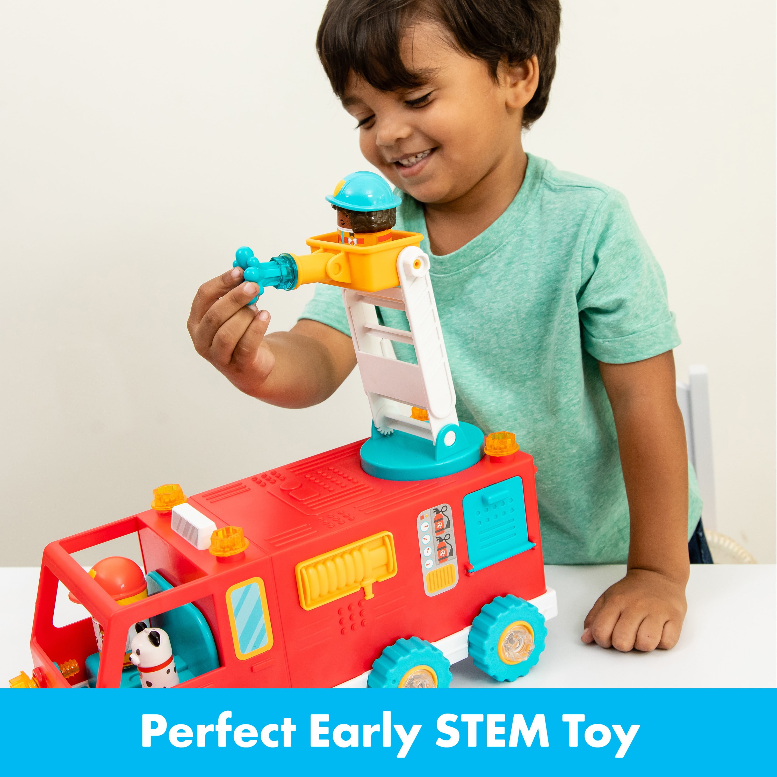 Educational Insights Design and Drill Bolt Buddies Fire Truck, STEM Construction Toy, Toddlers Ages 3+