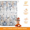 thumbnail image 3 of Thanksgiving Fall Shower Curtains for Bathroom, Pumpkins Blue Eucalyptus Leaves Wooden Waterproof Fabric Shower Curtain, Decorative Bathroom Curtain for Bathtub, 36"x72", No Hooks Included, 3 of 9