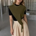 thumbnail image 2 of WEIYLL Womens Fall Tops Solid Color Triangular Shawl Small Layered Green Fall Clothing ,One Size, 2 of 4